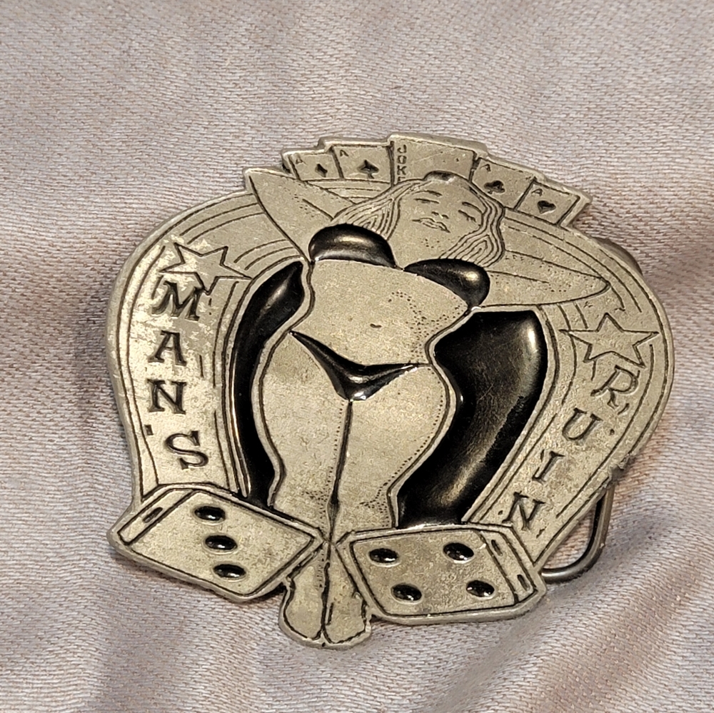 Vintage Monster Belt Buckle "Man's Ruin"